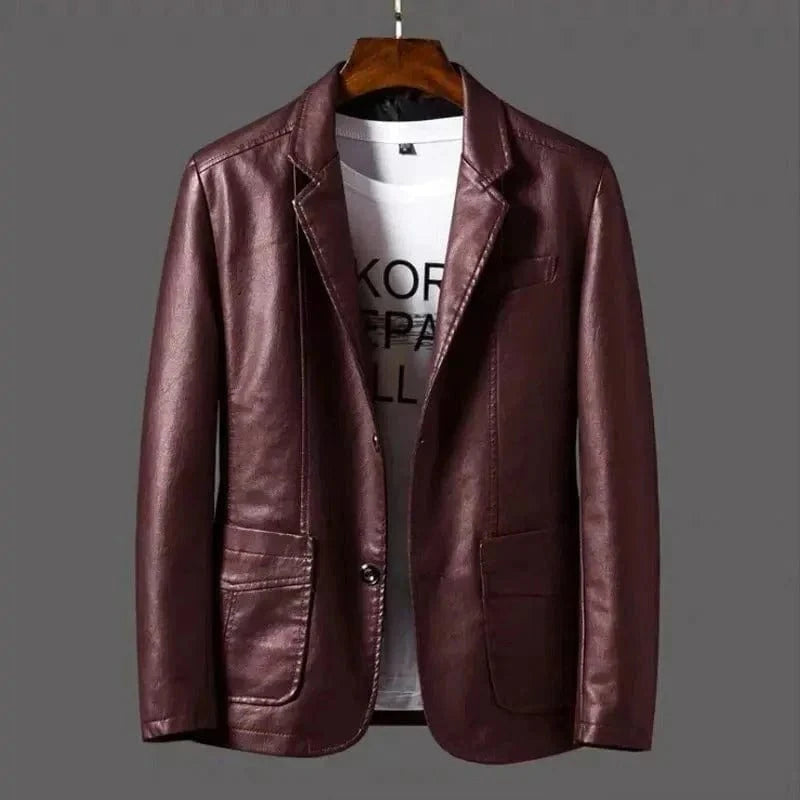 Fabian - Premium leather jacket Burgundy