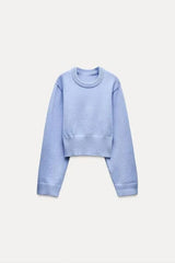 Knit Sweater With Loose Fit Sleeves Blue