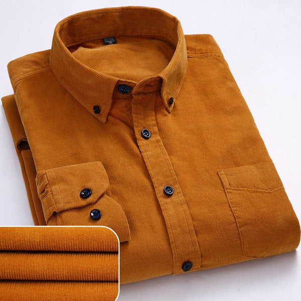 Monte Pure Corduroy Cotton Shirt Khaki