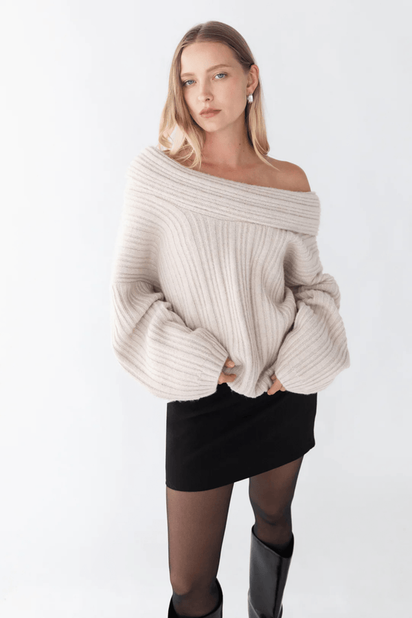 Oversized Slouchy Off The Shoulder Sweater