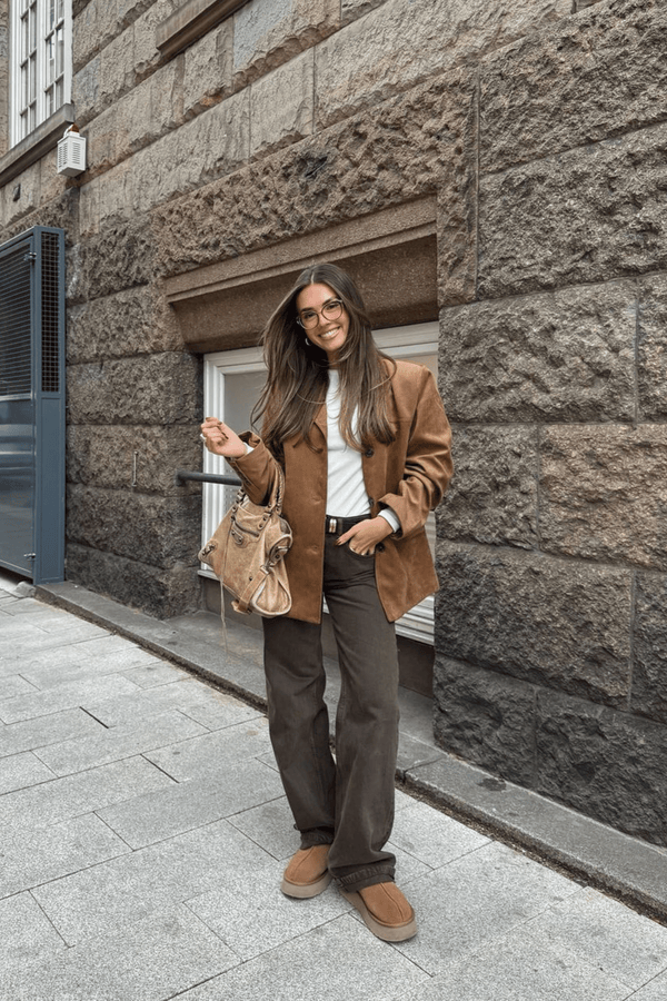 Suede Blazer Camel