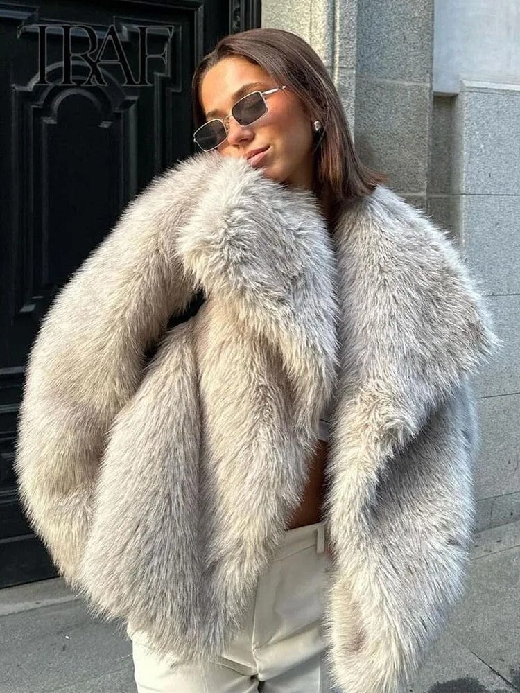 Ayla™ Faux-Fur Coat Beige