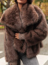 Ayla™ Faux-Fur Coat Brown