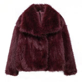 Ayla™ Faux-Fur Coat Maroon