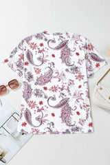 Paisley Mock Neck T Shirt